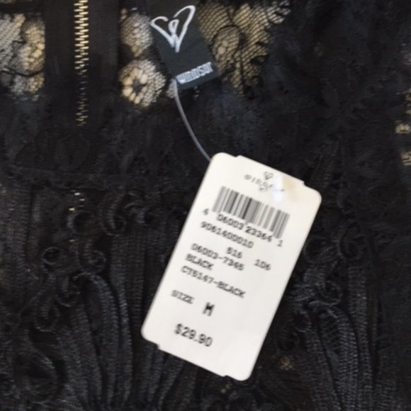 Windsor Black Lace Crop Top - Picture 3 of 3